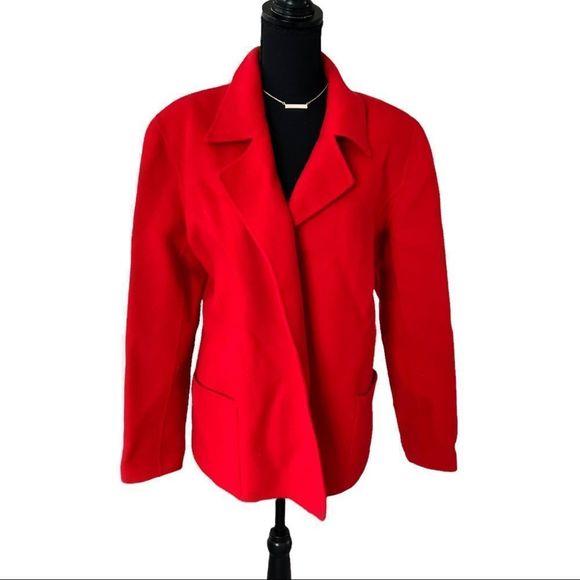 Anne Klein Jackets & Coats 225 Stunning 8woolanne Klein Red Coat No